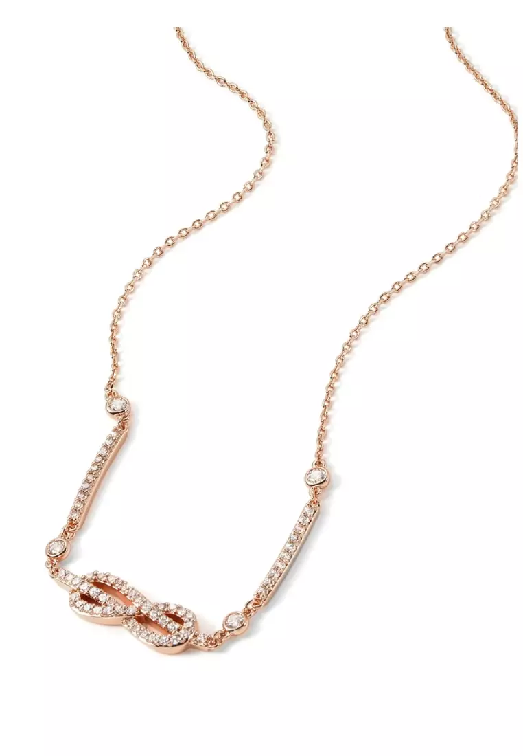 鍍玫瑰金色銅製閃石女士項鏈 (EGS3108221)