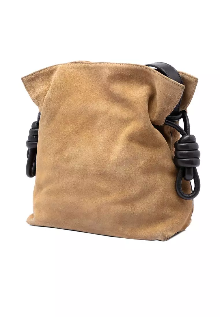 Pre-Loved Loewe Suede Flamenco Knot Crossbody
