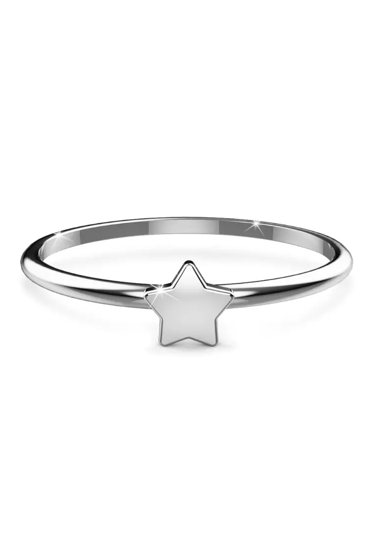 Solid 925 Sterling Silver Little Twinkle Star Stacking Ring