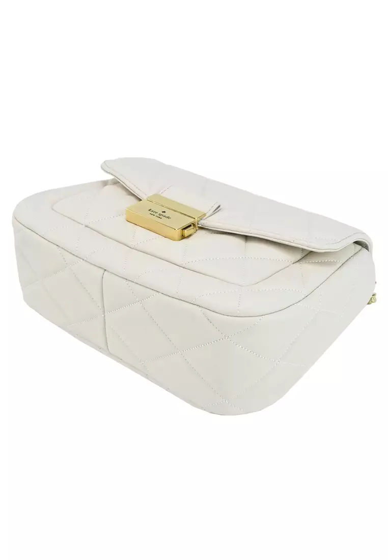 Carey Small Flap Shoulder Bag White