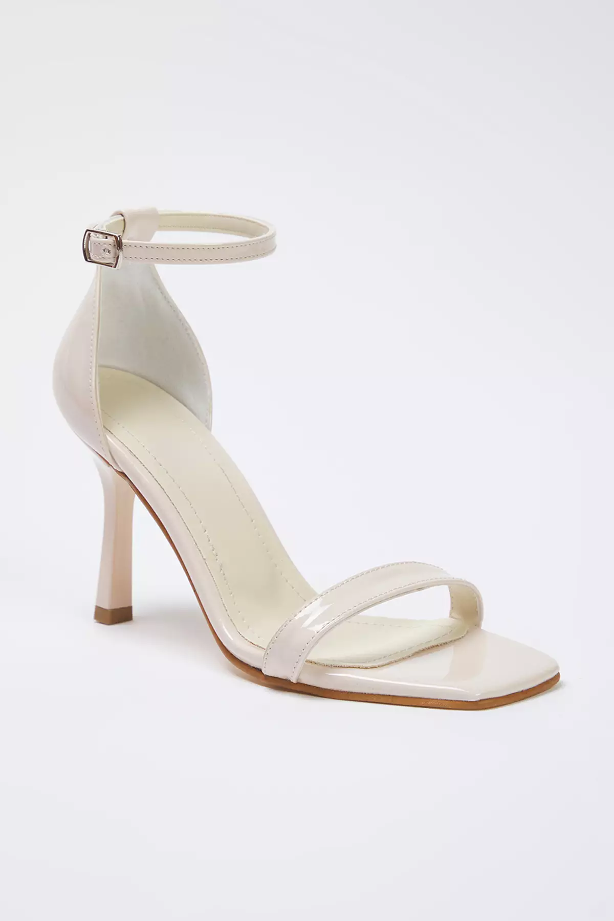 Ecru Ankle Strap Women Thin Heels Shoes Takss25To00097