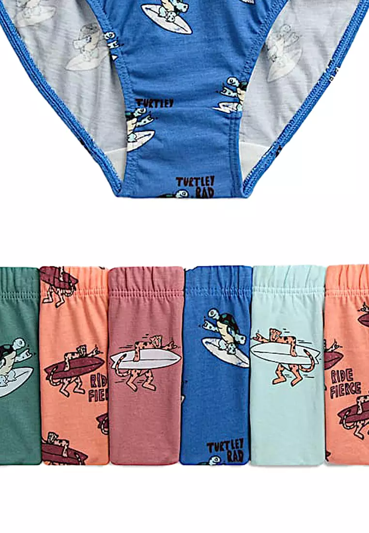 7Pk Pure Cotton Surf Animal Briefs