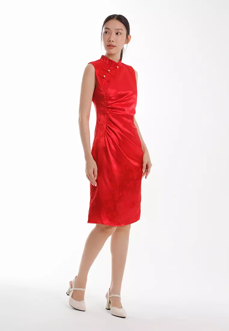 Forest Ladies CNY Cheongsam Dress - 885127-51Red