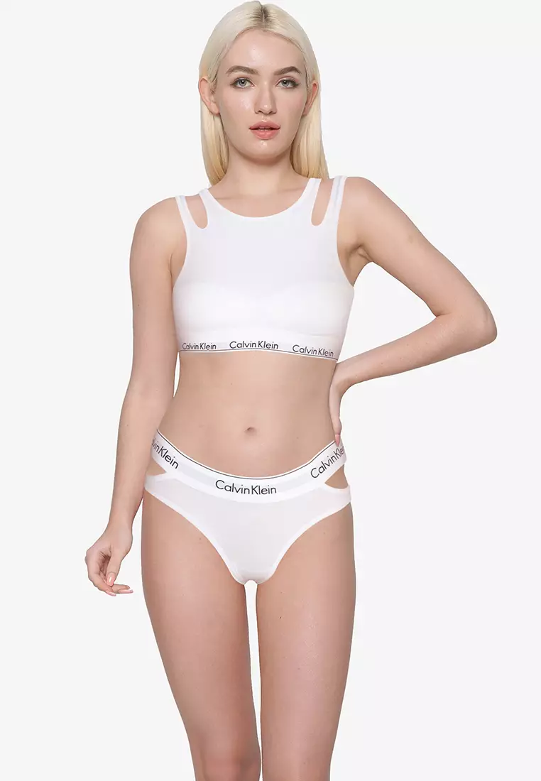 White Bralet and Thong Set by Calvin Klein - ShopperBoard