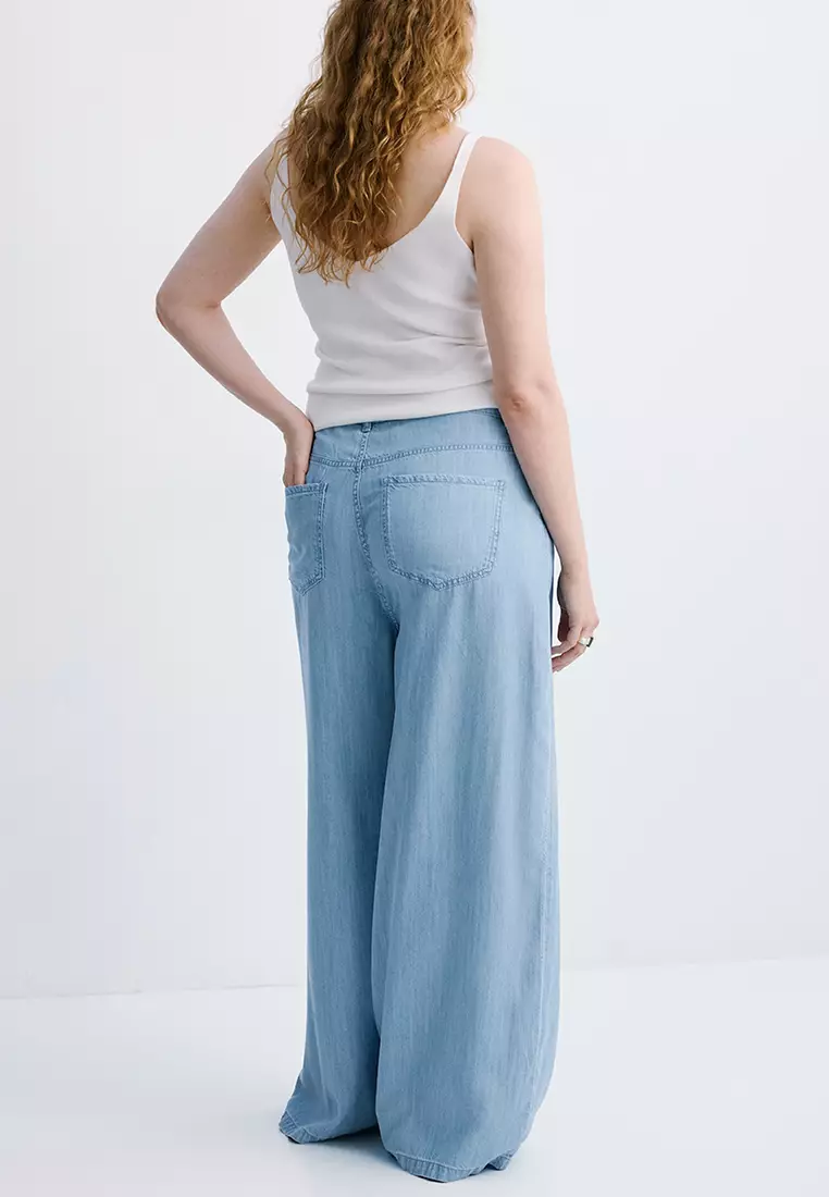 Mid-Rise Palazzo Jeans