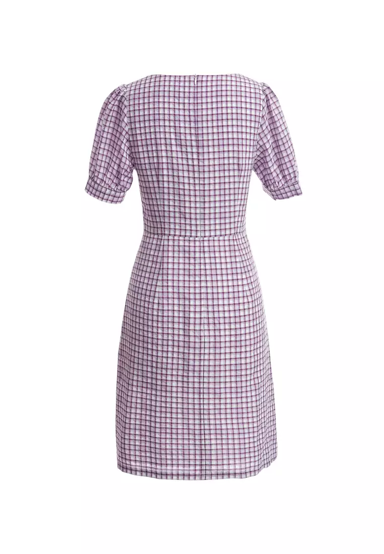 Purple on sale checkered dress