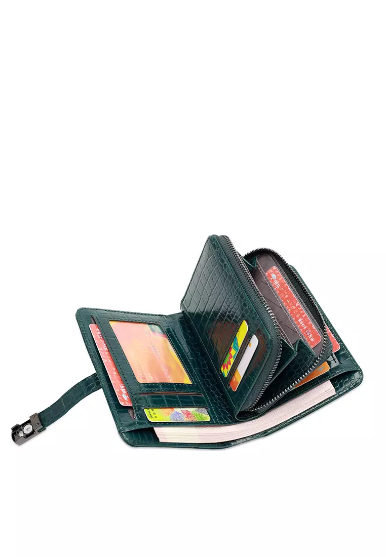 Women's Croc Wallet with Coin Compartment (Dompet Pendek Wanita) - Hijau