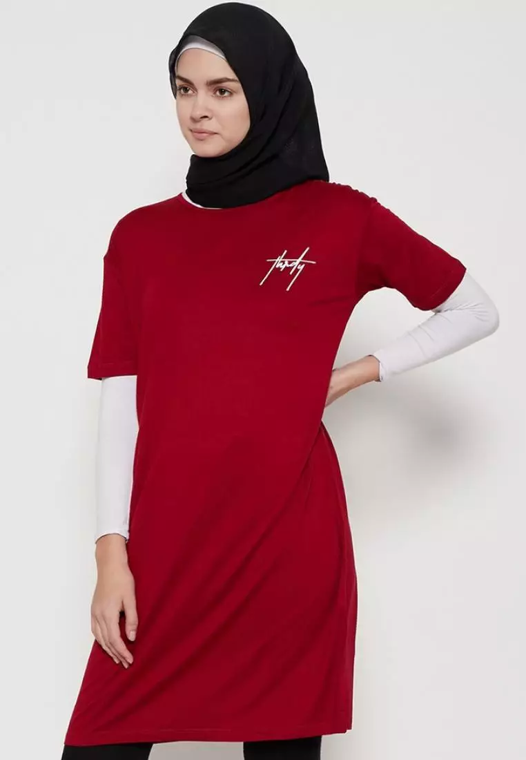 LTB58 dress kaos wanita LD thdrysign dakir mr Maroon