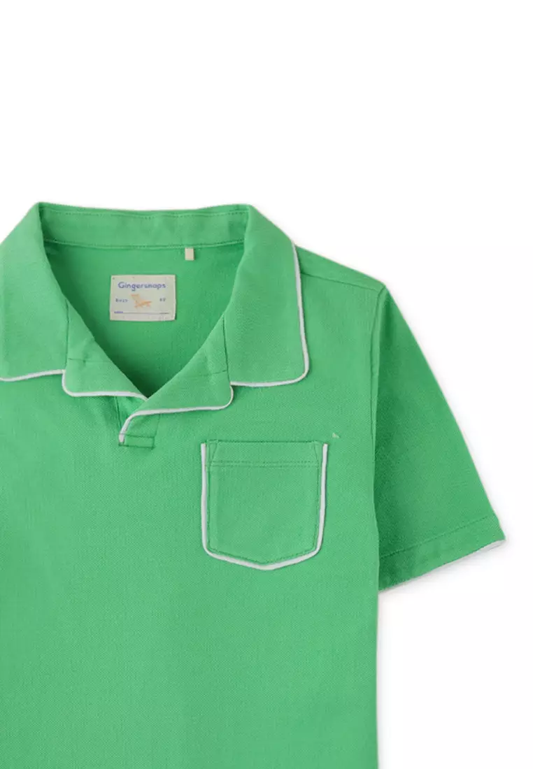 Boys Contrast Piping Polo Shirt