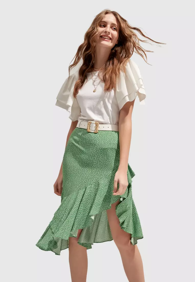 Asymmetrical fishtail on sale skirt