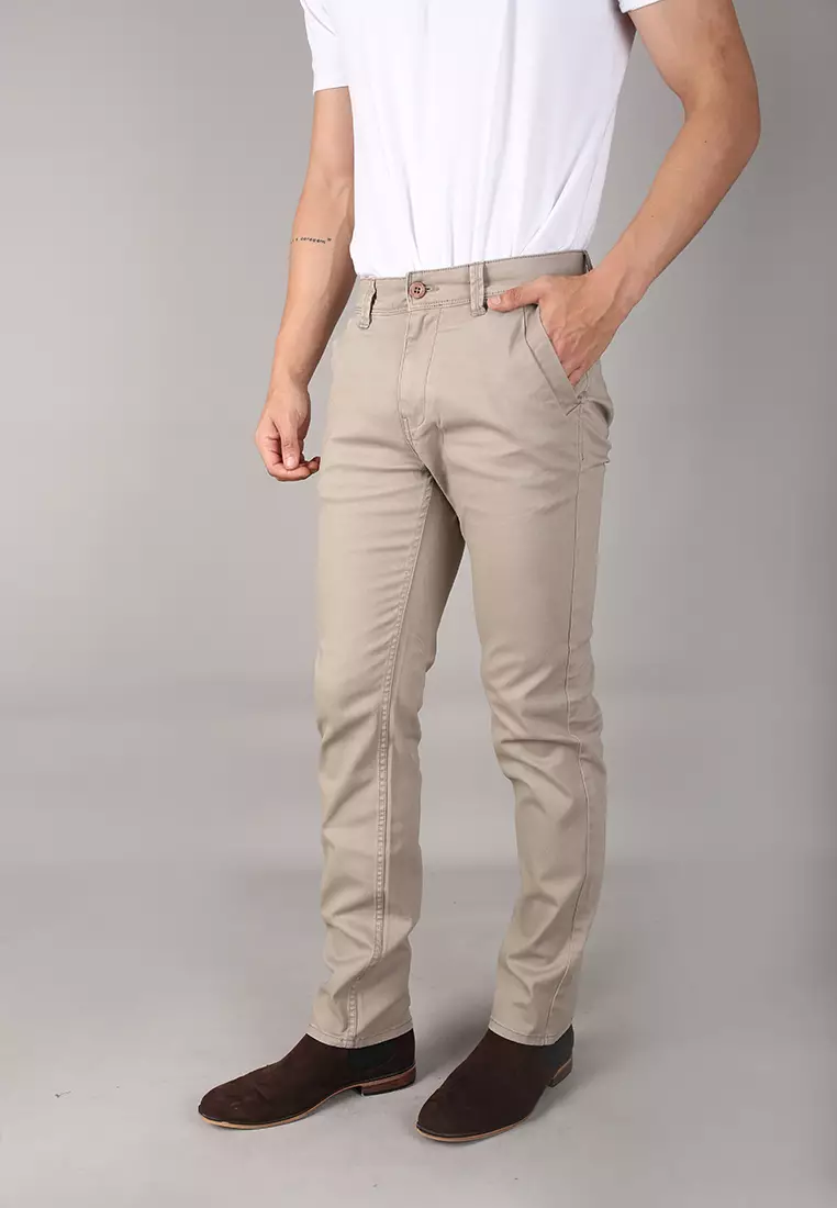 LGS - Celana Panjang Casual Pria Cream Reguler Fit - CCT.563.S049.001