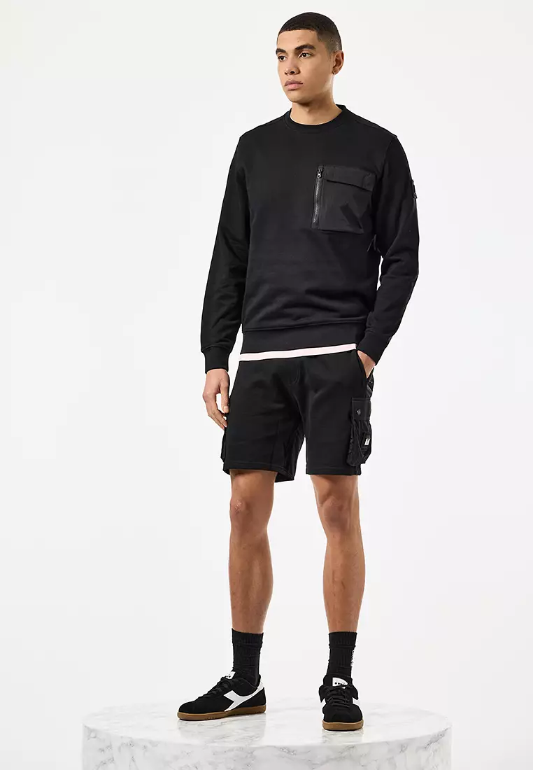 MENS BLACK NEVE CREW WITH PARACHUTE POCKET