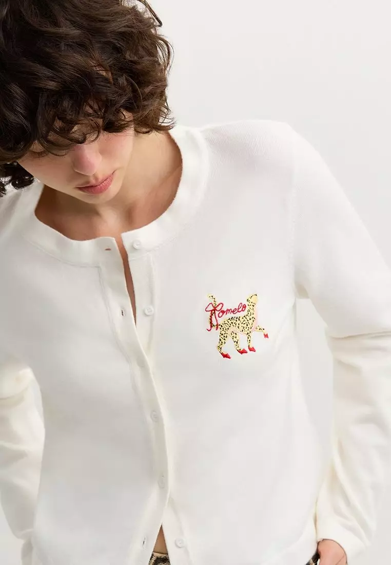 Embroidered Cardigan - Ivory