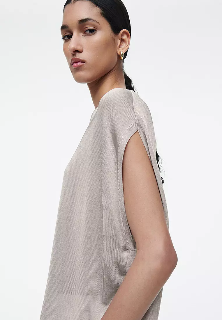 Knitted Circle-Cut T-Shirt