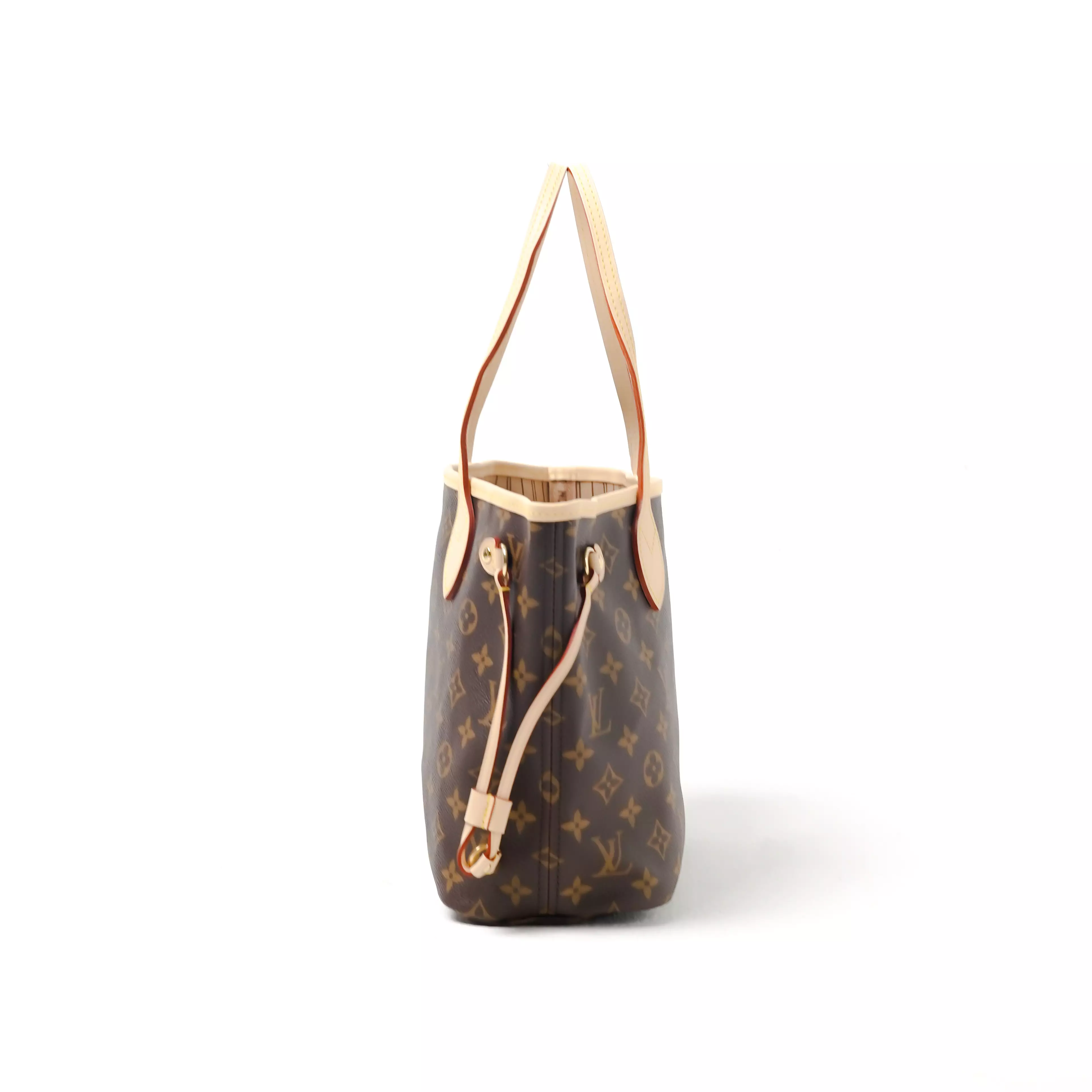 Tas LOUIS VUITTON LV NEVERFULL MM ECLIPSE BROWN TOTE BAG WITH POUCH 100% ORIGINAL