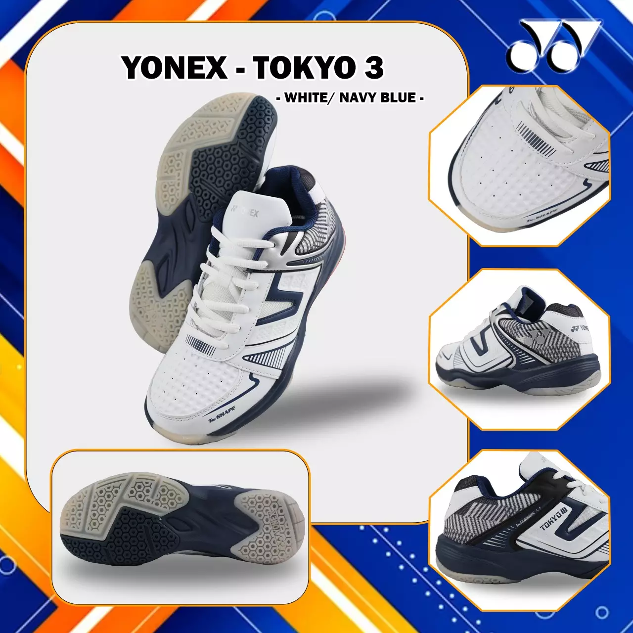 Jual Yonex Sepatu Badminton Shoes Original YONEX Tokyo 3 White Navy