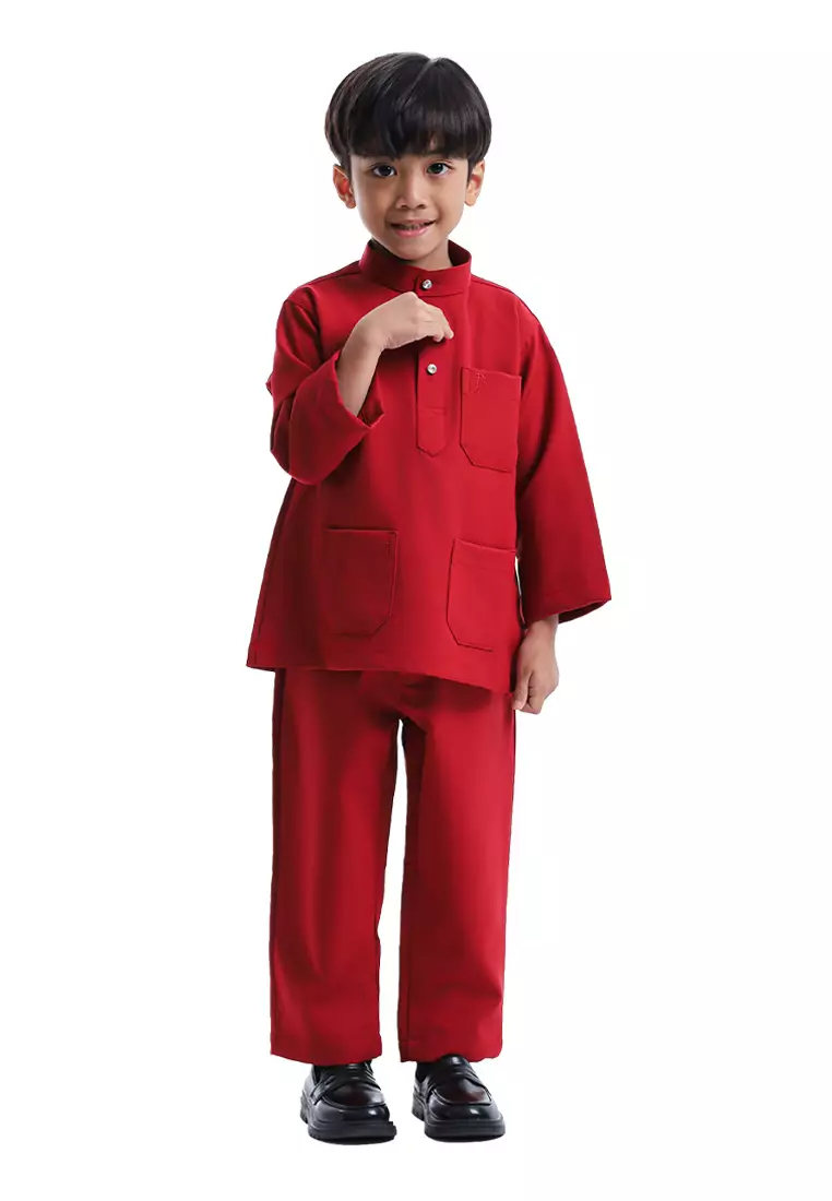 Alain Delon Baju Melayu Cekak Musang Budak - 19026501-75Red