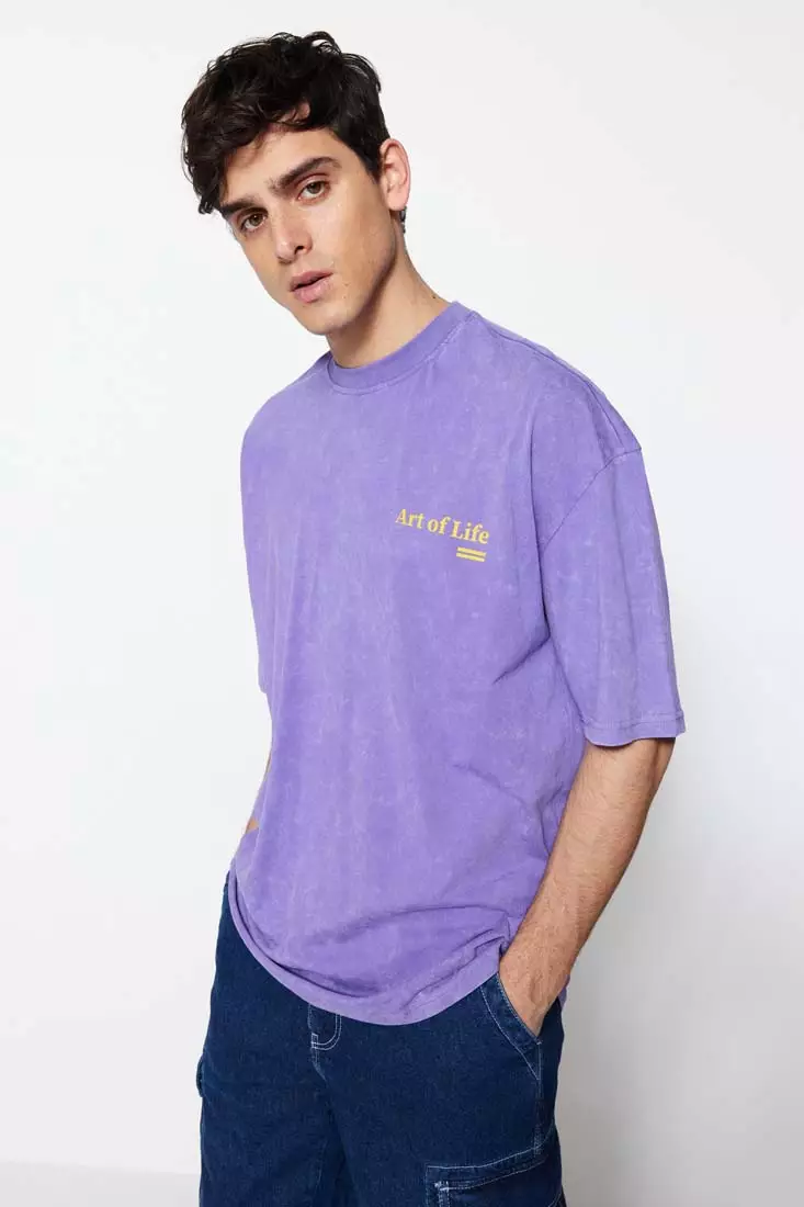 Faded-Effect Printed T-Shirt