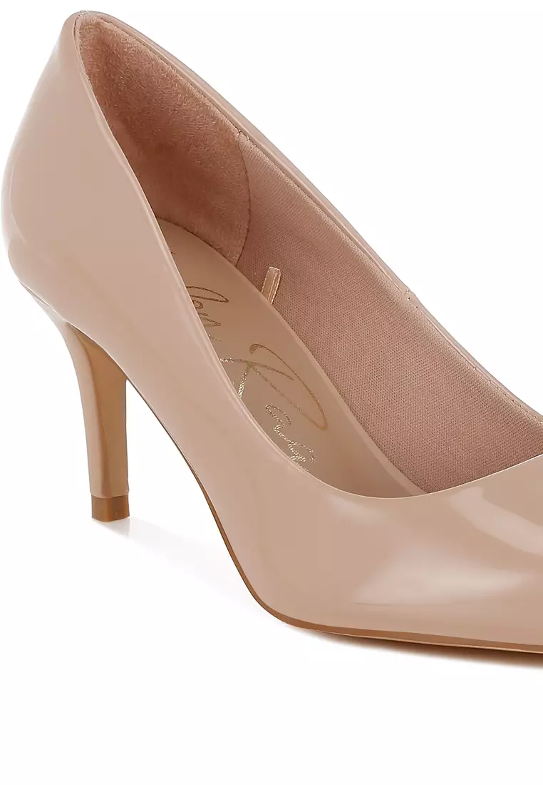 Sepatu hak stiletto warna blush