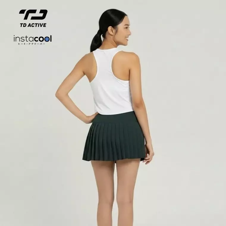 LSE48 Kaos Padel Lucu Tank Top "less work more padel" UAT instacool putih