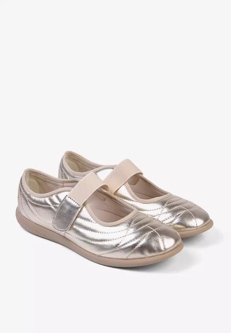 Sepatu Flat Shoes Metallic Wanita L.Colei