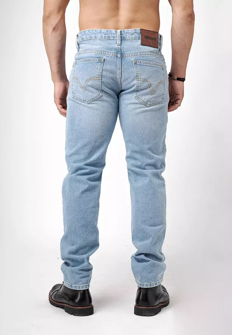 Tapered Fit Jeans Premium Light Blue Wash
