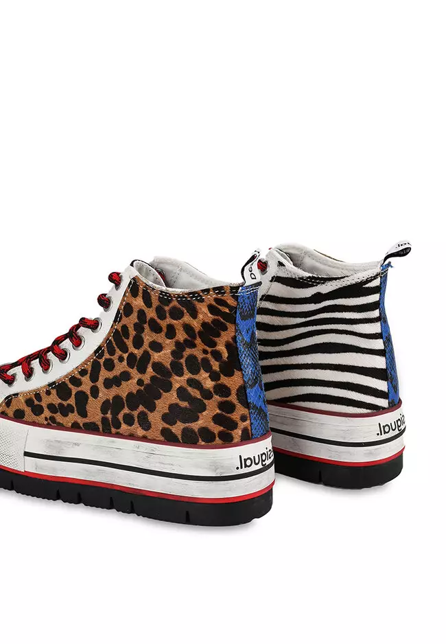 Animal Patchwork High Top Sneakers