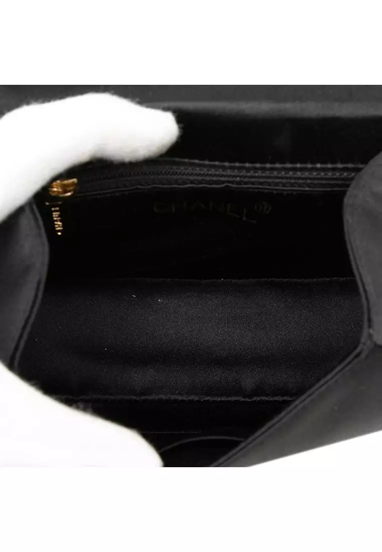 Pre-Loved Chanel Cc Satin Top Handle Flap
