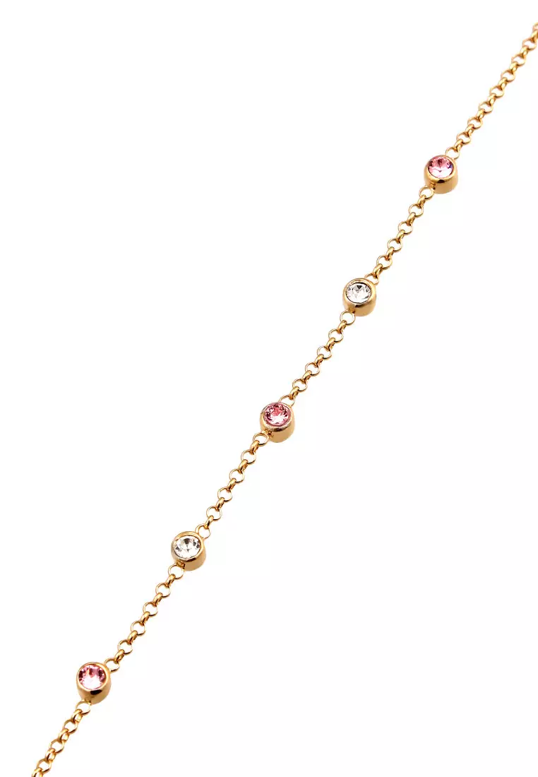 Gelang Perhiasan Perak 925 Wanita Hand Chain Accessory Sparkling Rose Gold Plated Embellished with Crystal by Swarovski®