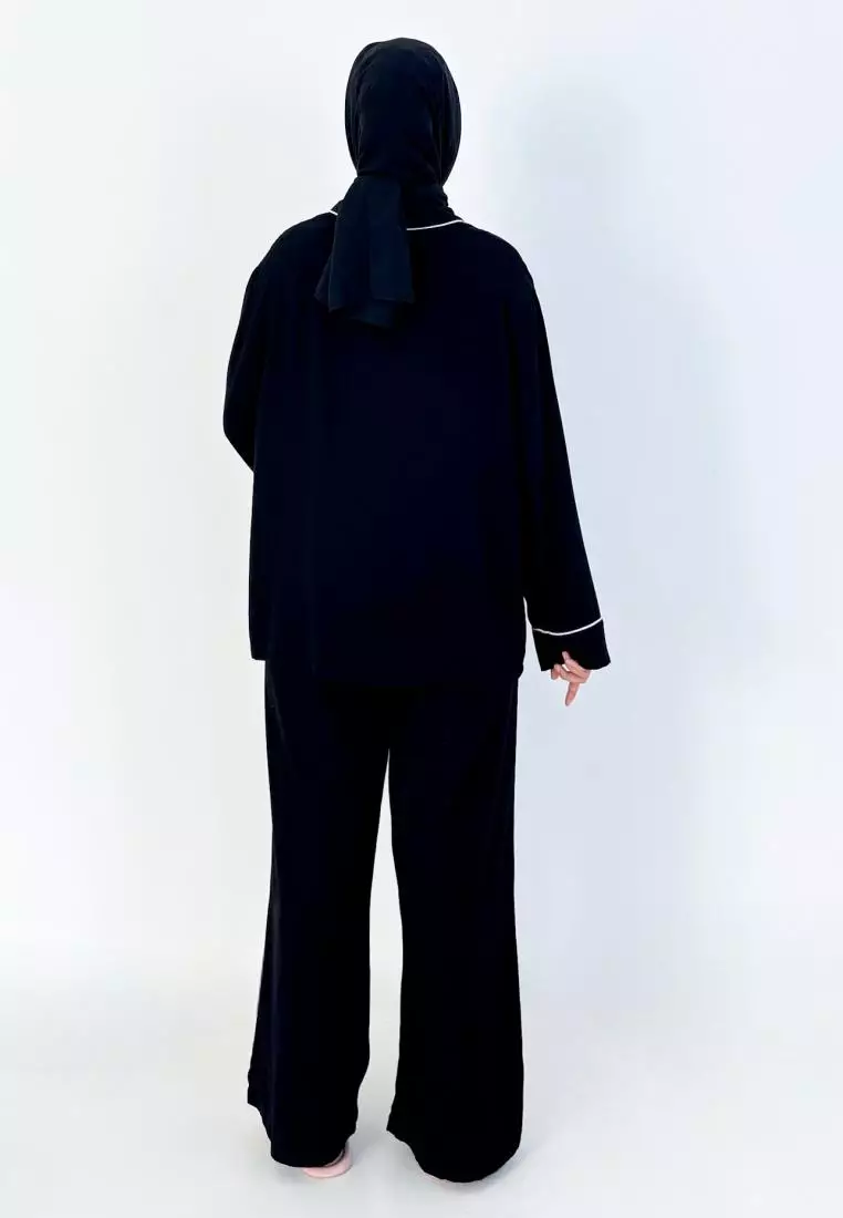 Rara Set (Setelan Piyama Lengan Panjang Wanita) Hitam