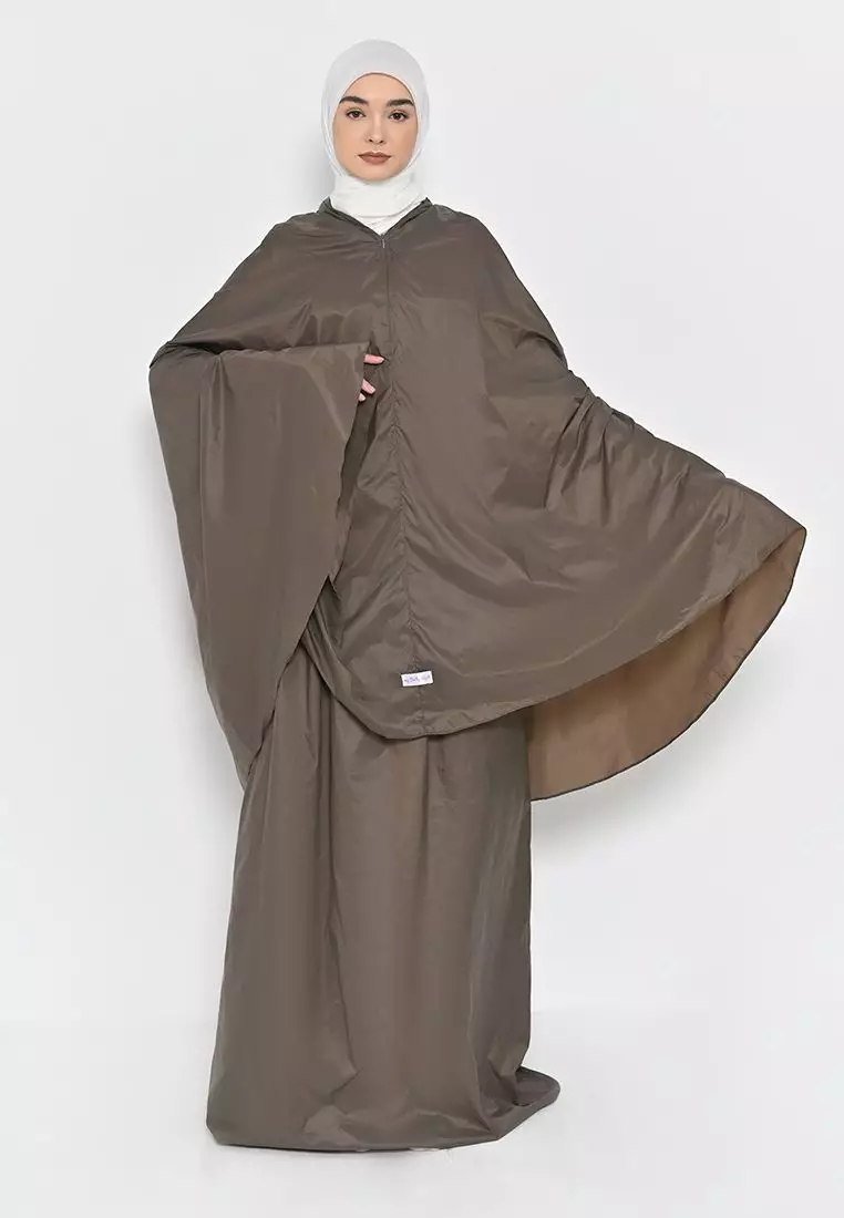 Mukena Traveling Mini Pouch Coffe Free Sajadah Travel