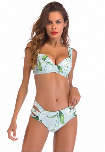 LYCKA green LWD7223-European Style Lady Bikini Set-Green 7C55CUS8E41A9FGS_1