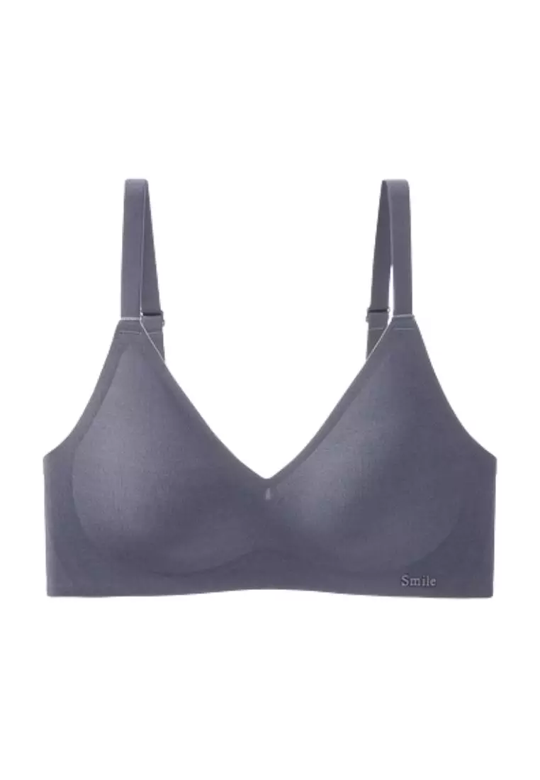 Premium Melanie Seamless Wireless Padded Support Bra in Grey