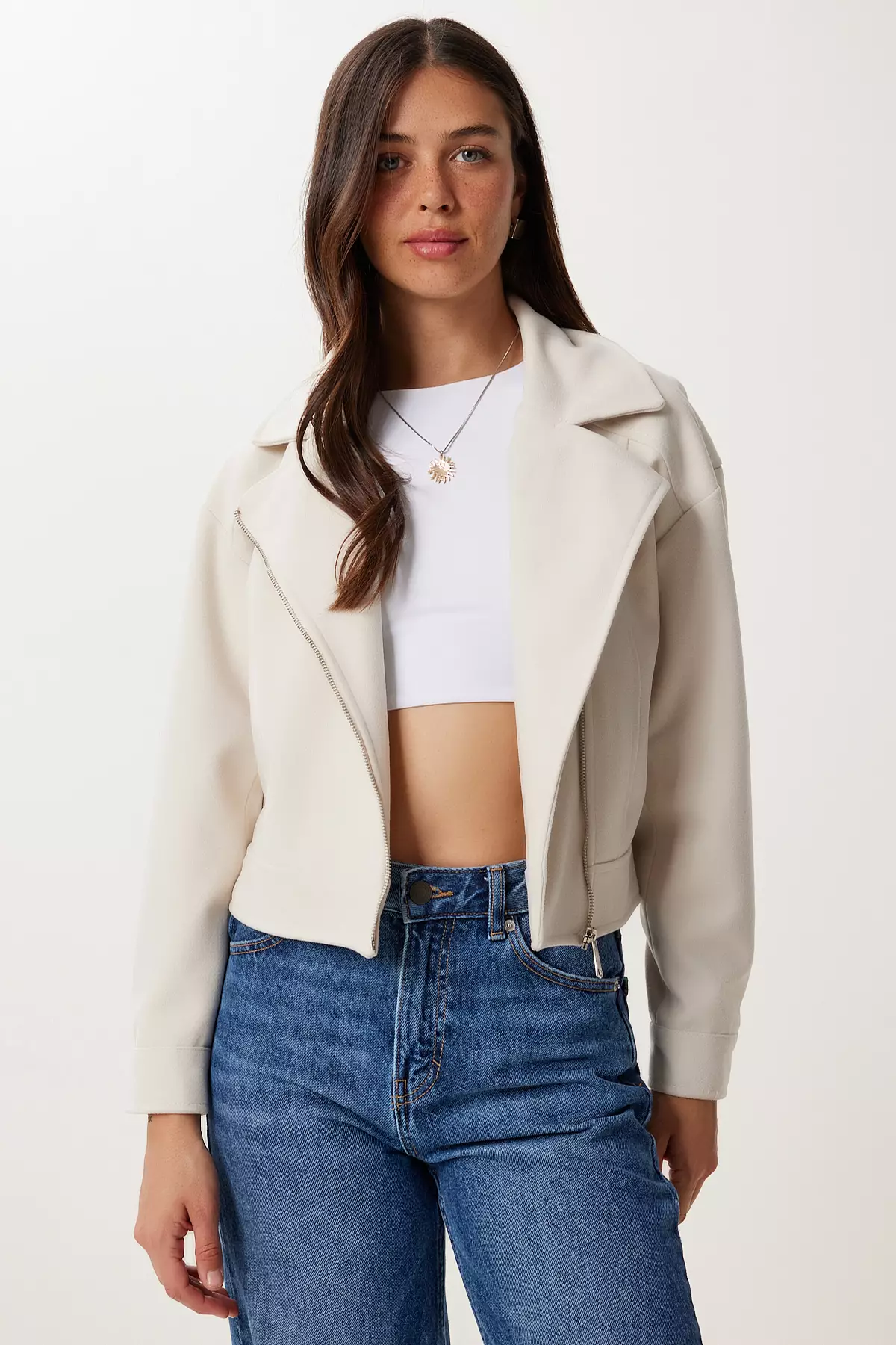 Women's Stone Pocket Short Cashmere Jacket Dd01372