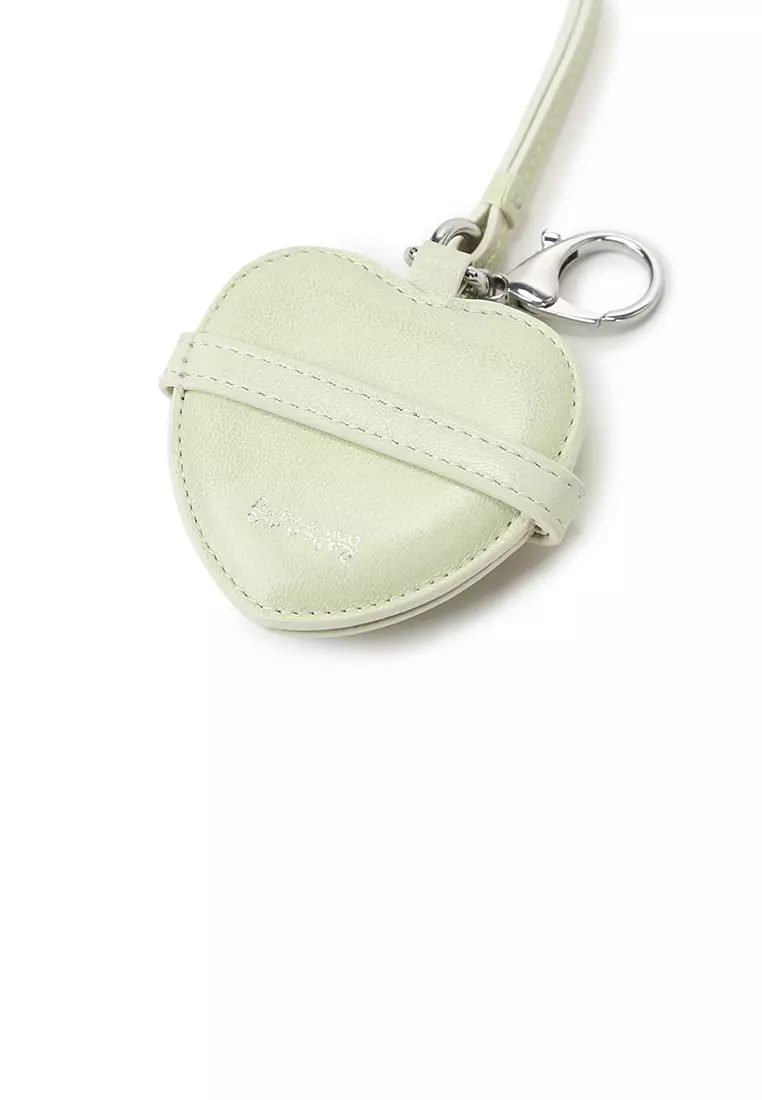 迷你心型鏡子吊飾 - 淺薄荷綠色