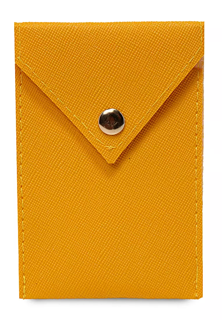 Manley Card Wallet Motif Polos Pengait Kancing Design Simple - Lime