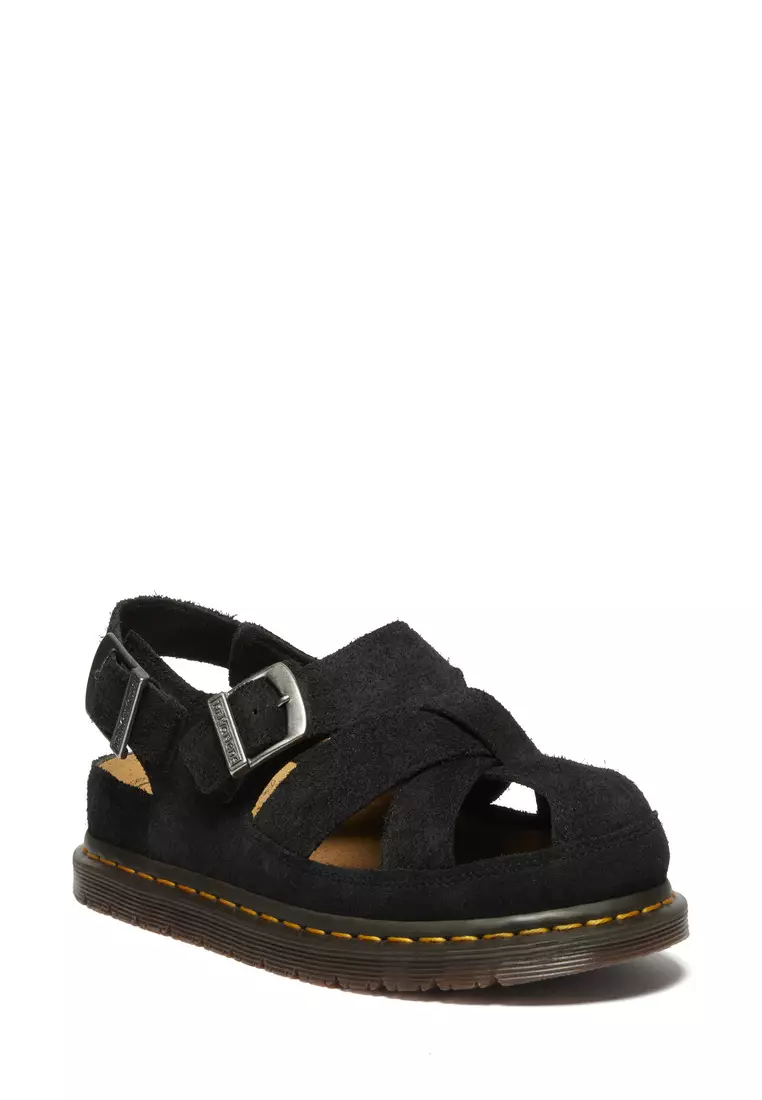 Archive Plush Suede Fisherman Black Sandals Men