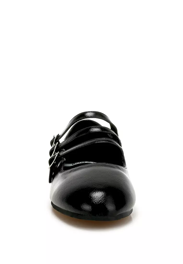 Sandal Mary Jane Tali Tiga Warna Hitam