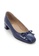 Shu Talk blue AMAZTEP Simple Square Toe Patent Leather Bow Heels 08766SH633E1DEGS_2