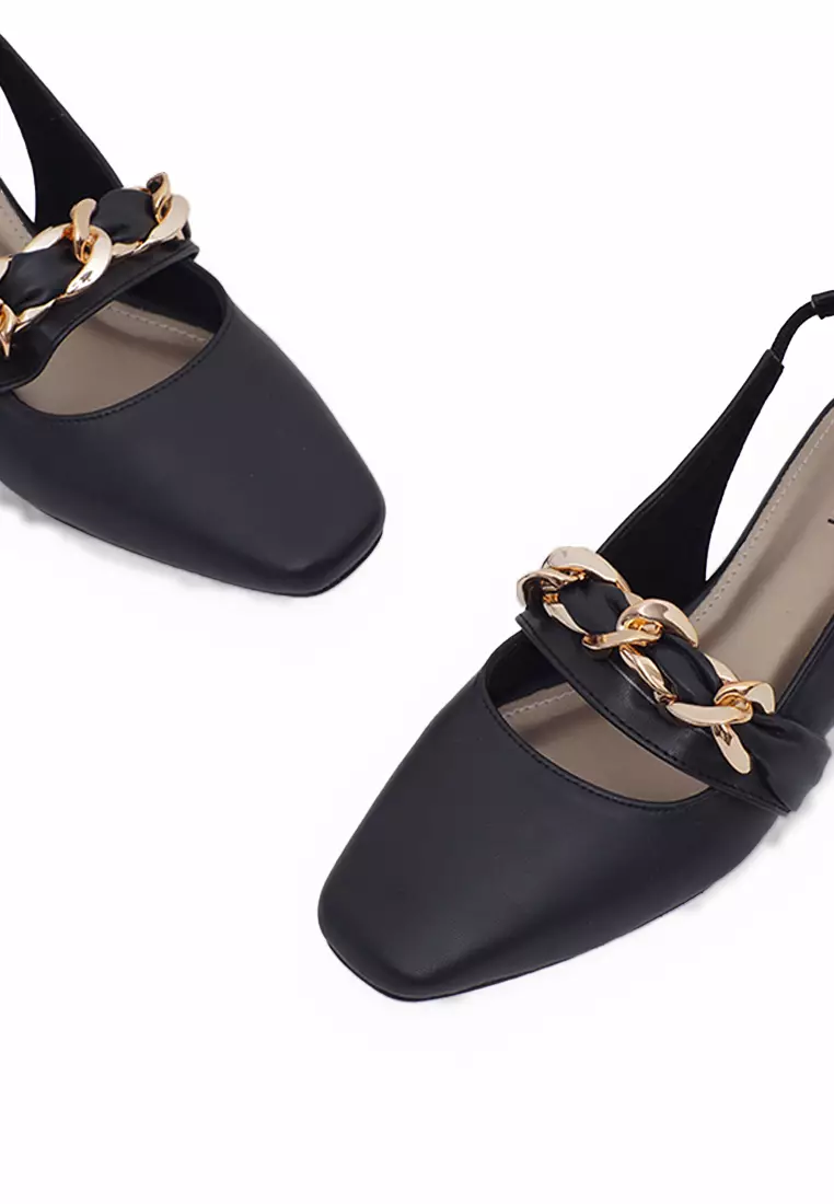 VIVI NICI - Reine Sepatu Sandal Mules Hak 3 Cm Black Solid