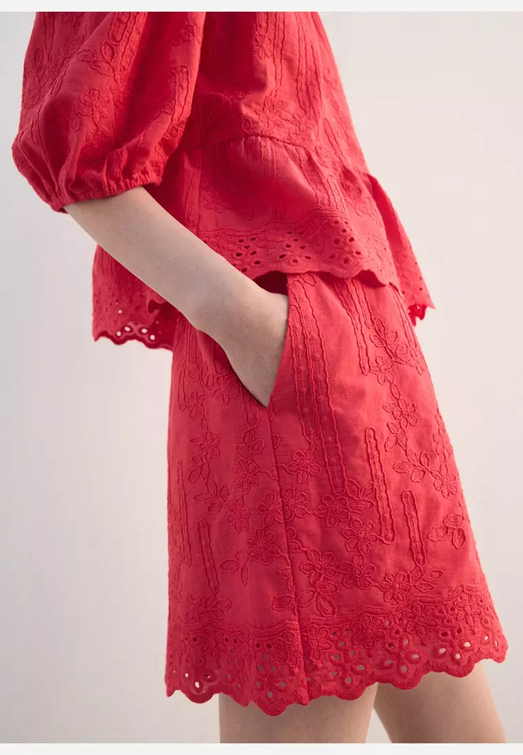 Floral Embroidered Shorts