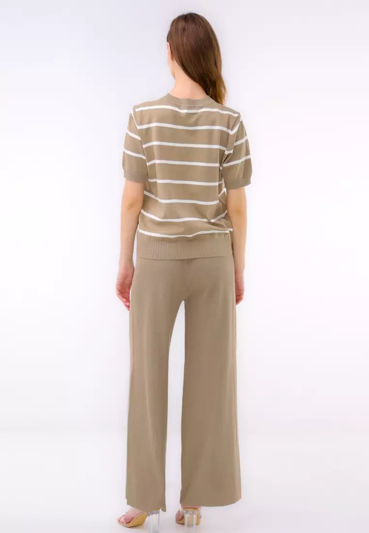 Ladies Knitted 2 In 1 Blouse & Pants