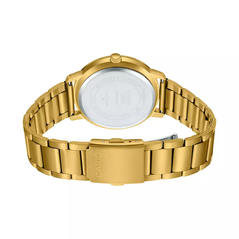 Jam Tangan Pria Casio General MTP-B115G-7EVDF MTPB115G MTP-B115G Dress  Silver Dial Gold Tone Stainless Steel Band