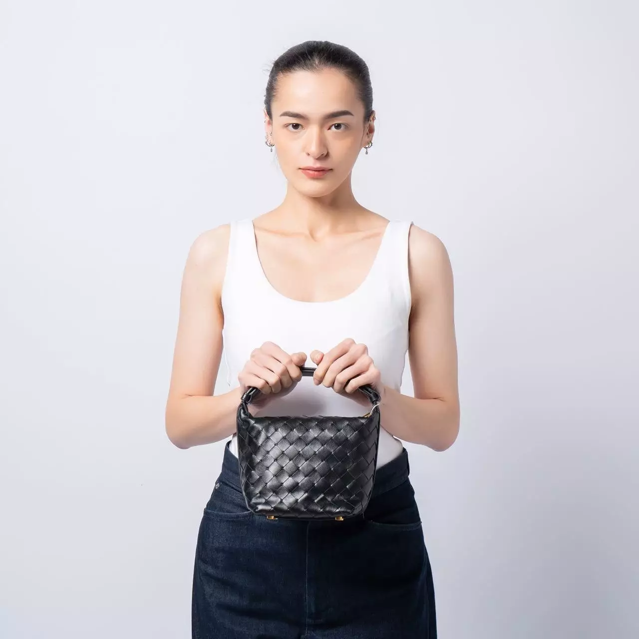 Candy Wallace Intrecciato Leather Handbag Black