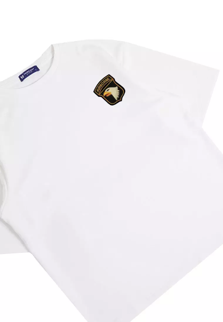 MTP09 kaos oversize army us army airborne bahan tebal scuba pria cowok putih