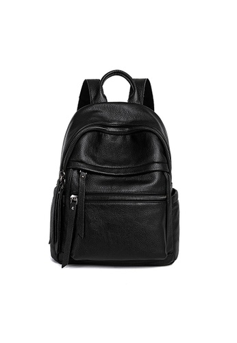 Buy Lara Women S Solid Color Casual Leather Backpack School Bag Black 2020 Online Zalora Singapore