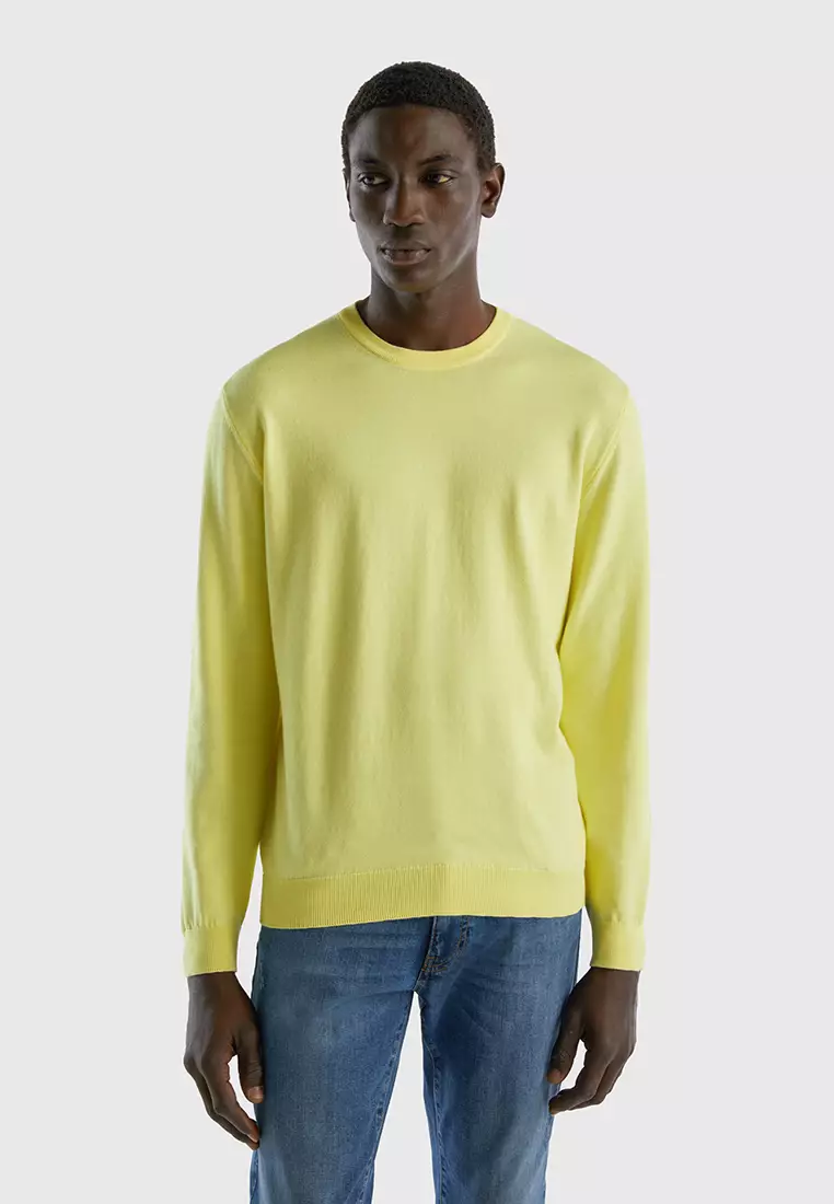 United colors of benetton yellow sweatshirt cheap