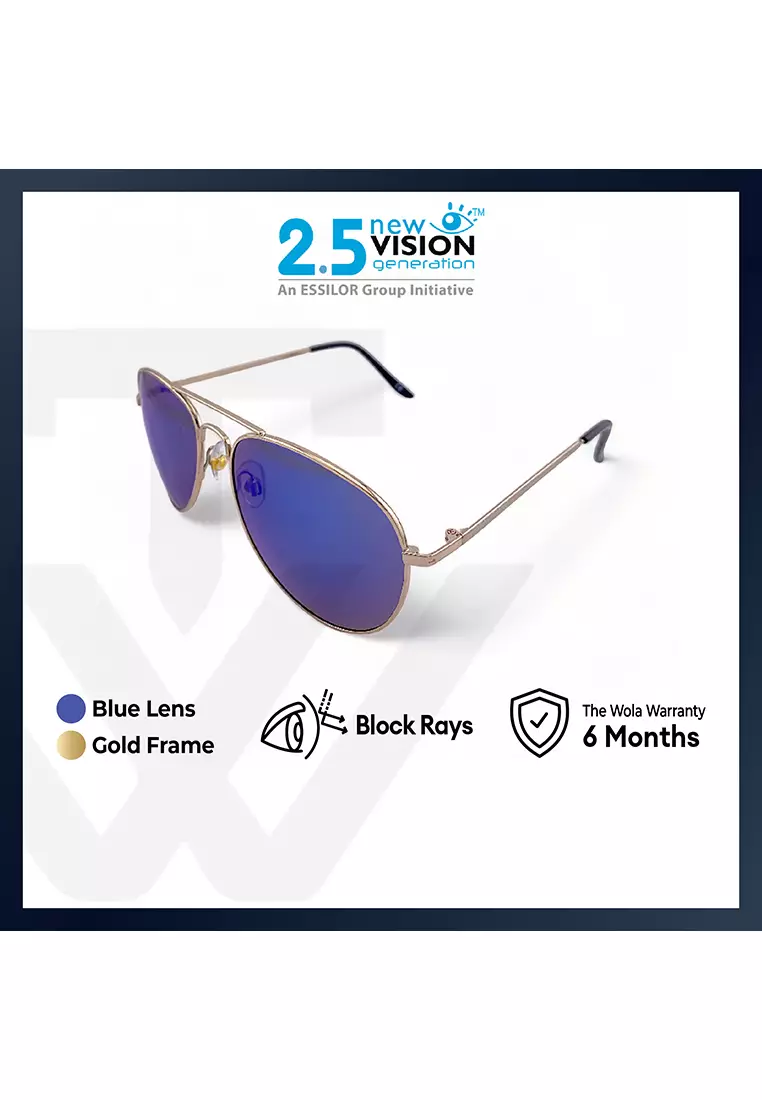Men's Aviator Frame Gold Metal UV Protection Sunglasses SUN1080905