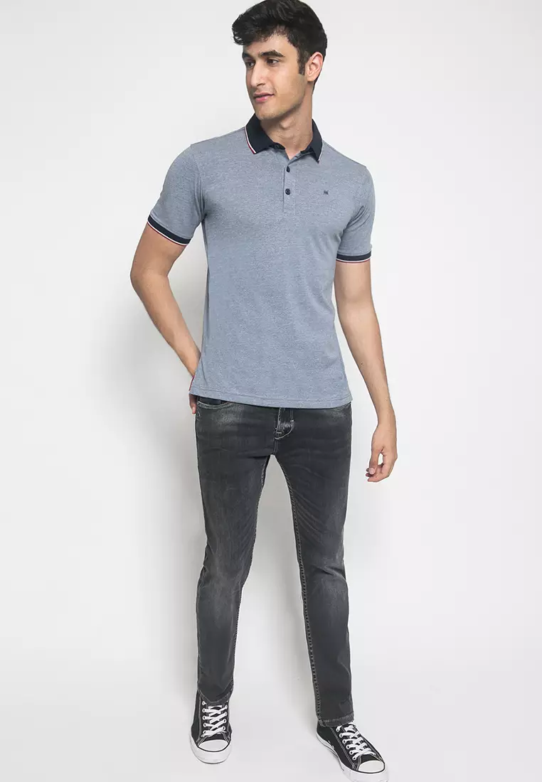 Johnwin - Kaos Polo Casual Pria Warna Abu-Abu ATS.625.M458.01.C-S/S