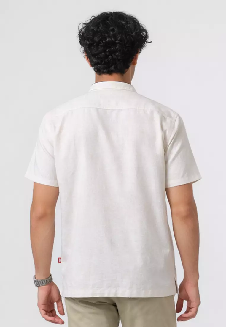 Kemeja Koko Pria Lengan Pendek Baju Muslim Pria REEM LIGHT BEIGE